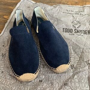Soludos Navy Suede Smoking Slipper Espadrille